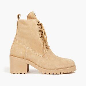 $460 Maje Women's Khaki Combat/ Ankle Boots - Size 39